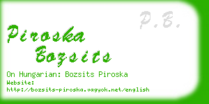 piroska bozsits business card